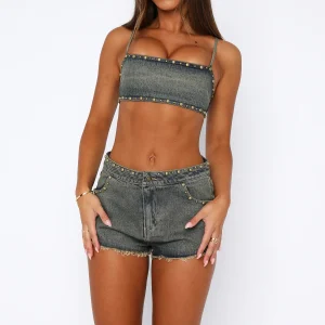 Get Shaky Denim Shorts Hazel Wash