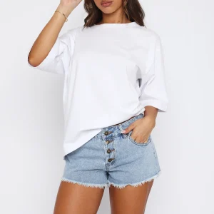 Lush Life Denim Shorts Mid Blue