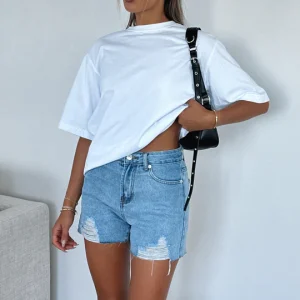 On Vacay Denim Shorts Blue