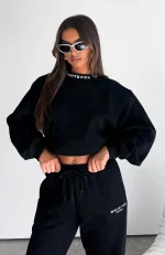 Put It On Repeat Oversized Tracksuit Black