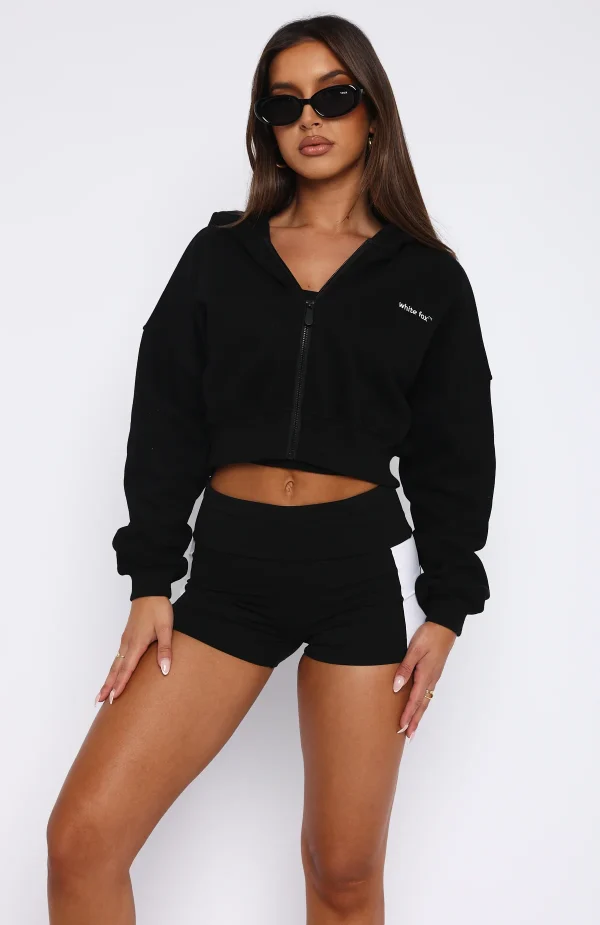 She's Effortless Cropped Hoodie Black