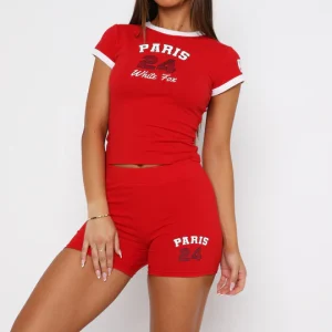 Team Paris Booty Short Red