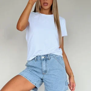 Time Well Spent Denim Shorts Light Blue