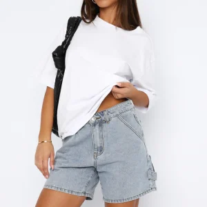 Time Well Spent Denim Shorts Light Blue