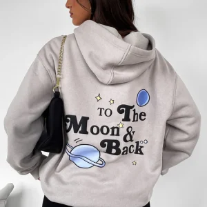 To The Moon Oversized Hoodie Lunar